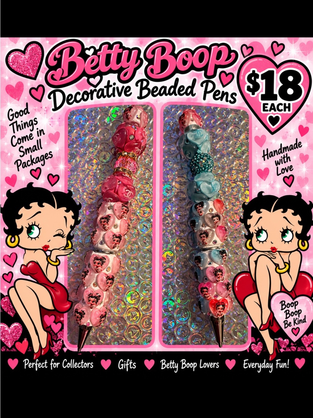Homemade Betty Boop Pens
